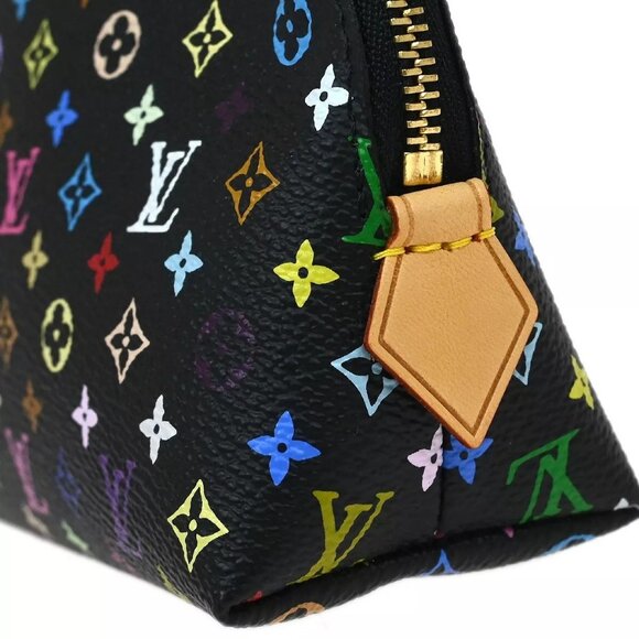 Louis Vuitton Black Monogram Multicolor Pochette Cosmetic M47355 CA4152 124956 - Picture 5 of 12